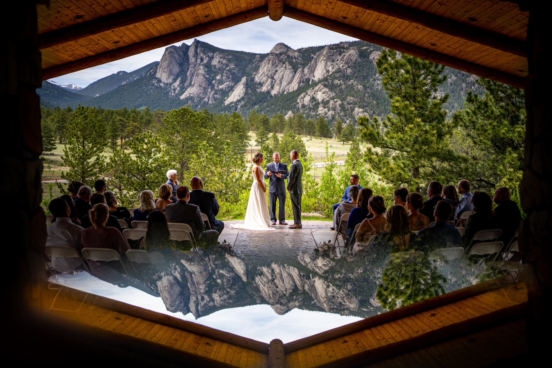Couple getting married at The Black Canyon Inn, Homestead in Estes Park, Colorado