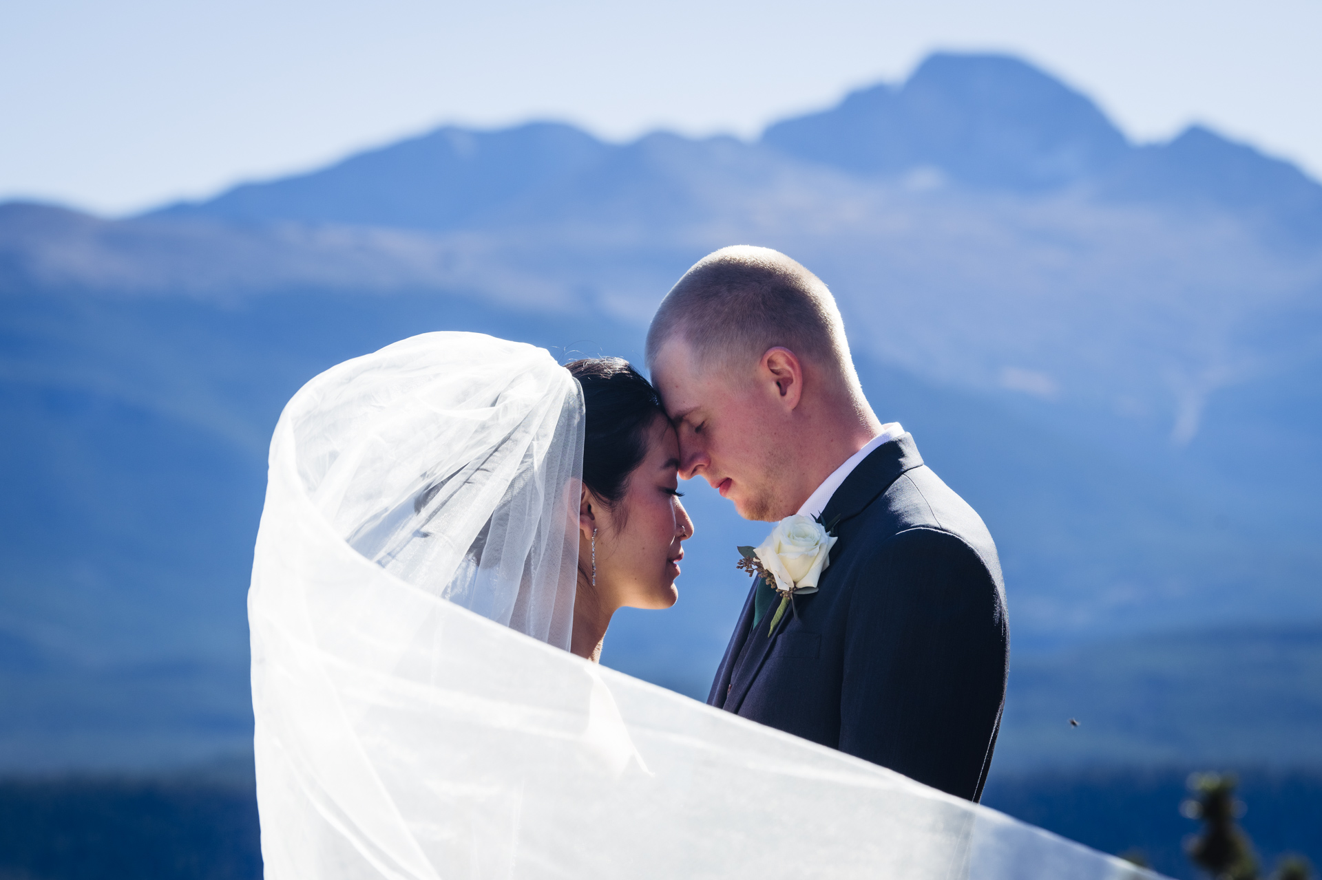 A couple in Rocky Mountain National Park for their elopement