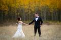 Couple on their wedding day in Rocky Mountain National Park
