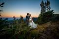 Couple in Rocky Mountain National Park kissing